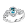 Premium Betroka Blue Apatite, White Zircon Ring in Rhodium Over Sterling Silver (Size 10.0) 1.10 ctw - Sticky add to cart bar
