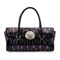 Golden Silver Black Croco Embossed Faux Leather Handbag (13.2"x5.7"x6.1") - Sticky add to cart bar