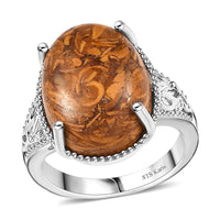 Karis Script Stone Solitaire Ring in Platinum Bond (Size 10.0) 12.65 ctw