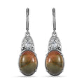 Script Stone and Brazilian Citrine 10.85 ctw Lever Back Earrings in Stainless Steel - Sticky add to cart bar