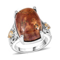 Karis Venus Jasper and Mozambique Garnet 14.30 ctw Ring in Platinum Bond (Size 10.0) - Sticky add to cart bar