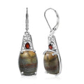 Karis Venus Jasper and Red Garnet 14.60 ctw Lever Back Earrings in Platinum Bond - Sticky add to cart bar