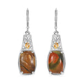 Karis Venus Jasper and Red Garnet 14.60 ctw Lever Back Earrings in Platinum Bond - Sticky add to cart bar