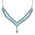 Betroka Blue Apatite 15.90 ctw Drop Necklace 18 Inches in Rhodium Over Sterling Silver - Sticky add to cart bar