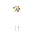 Double-sided Multi Color Leaves Wind Spinner Stake with Solar Ball (19.5"x6"x70") - Sticky add to cart bar