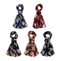 Set of 5 Daisy Flower Pattern Scarf (27.6"x70.8")