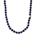 Lapis Lazuli 350.00 ctw Beaded Necklace with Sycee Charm in Goldtone 20 Inches - Sticky add to cart bar