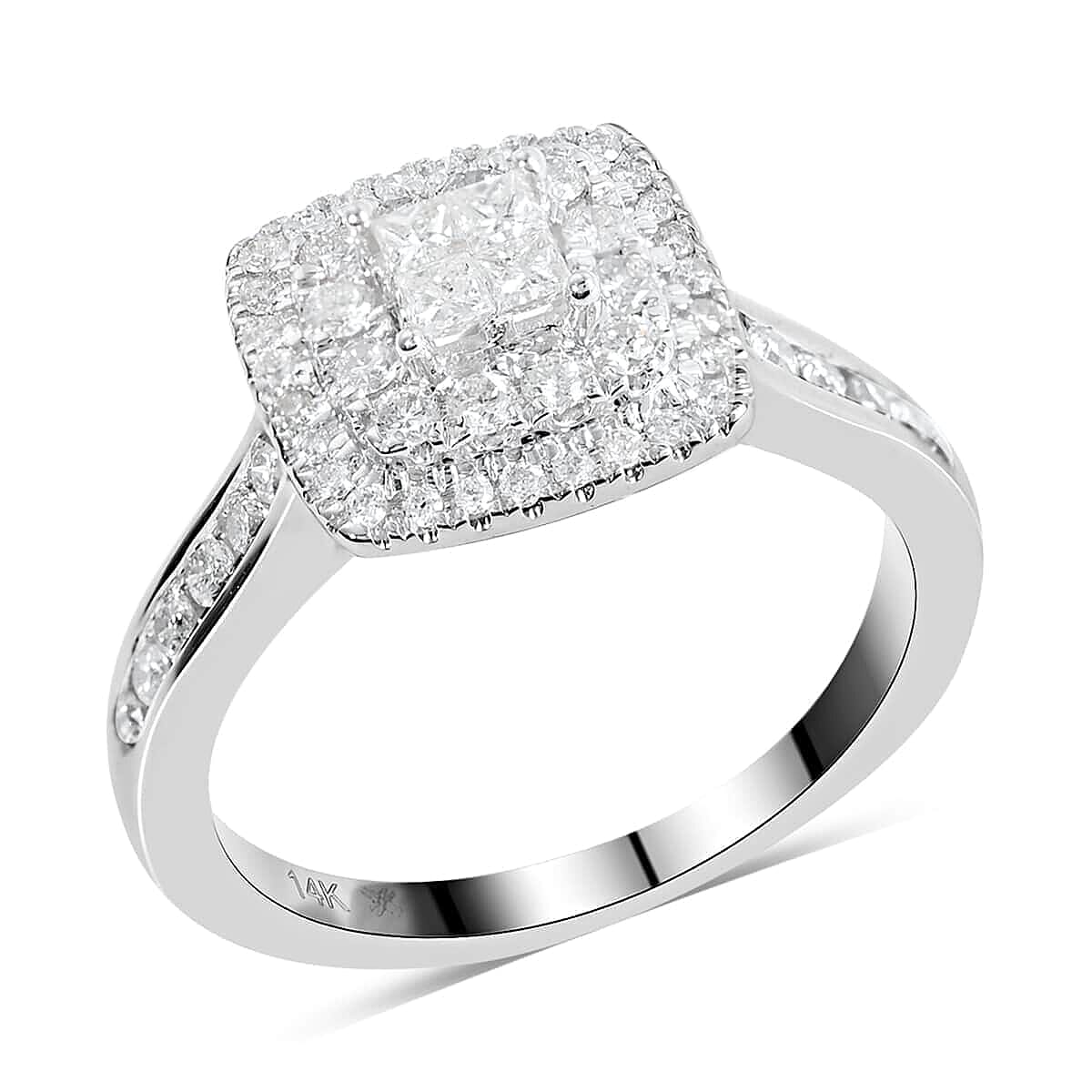 NY CLOSEOUT 14K White Gold G-H I1 Diamond Cluster Ring (4.20 g) 0.75 ctw