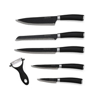Closeout Symphony Home Set of 6pcs Kitchen Knife with Stainless Steel Blade - Black
