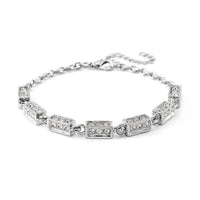Simulated Diamond Bracelet in Silvertone (7.50 In) 5.00 ctw