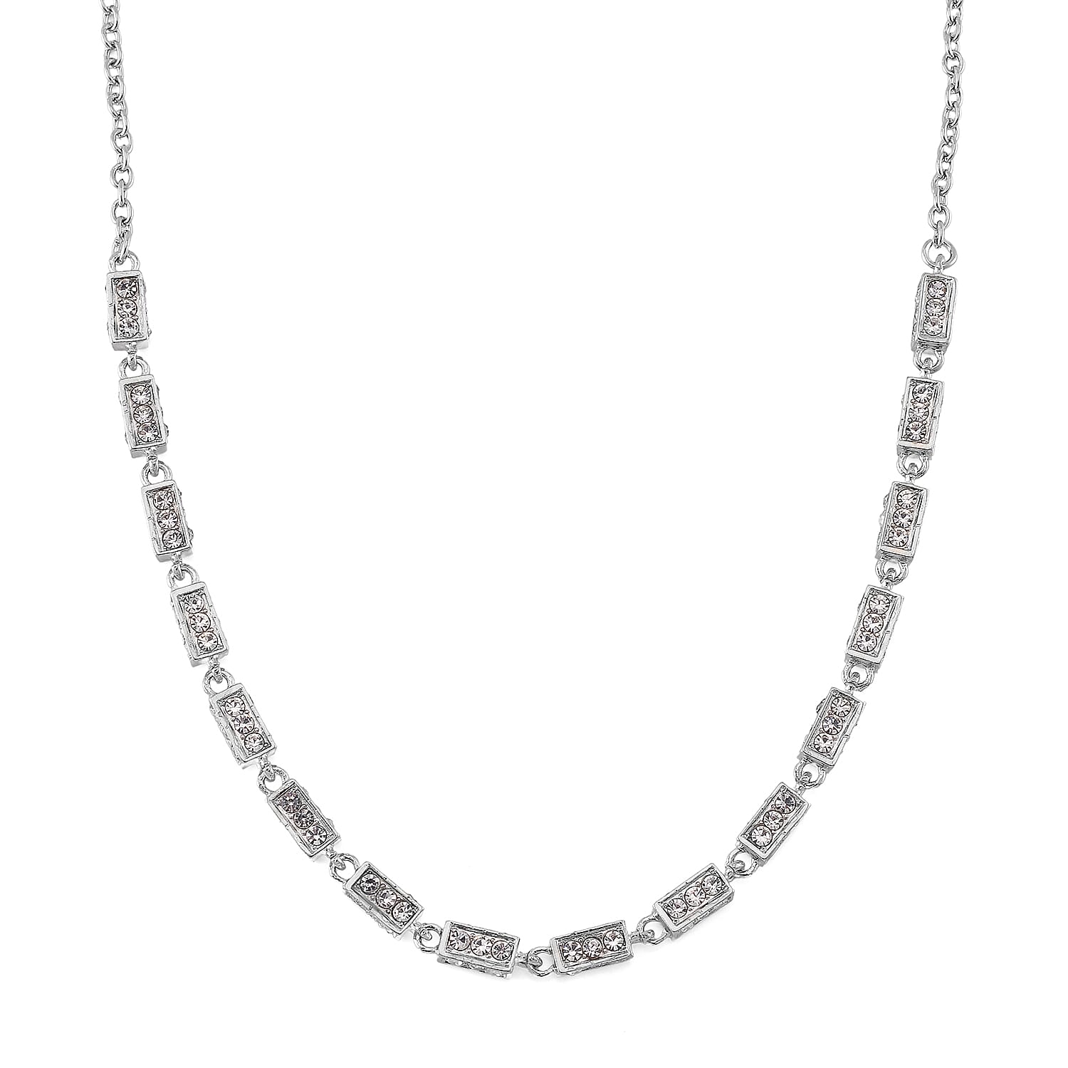 Simulated Diamond Necklace (20 Inches) in Silvertone 10.00 ctw