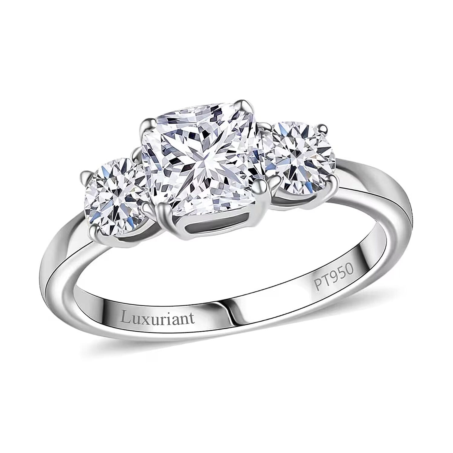 SGL Certified Luxuriant Lab Grown Diamond E-F VS 1.50 ctw Trilogy Ring in 950 Platinum (Size 6.0)