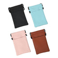 Livmore Set of 4 Black, Pink, Blue and Brown Faux Leather Pouch with Cort - Sticky add to cart bar