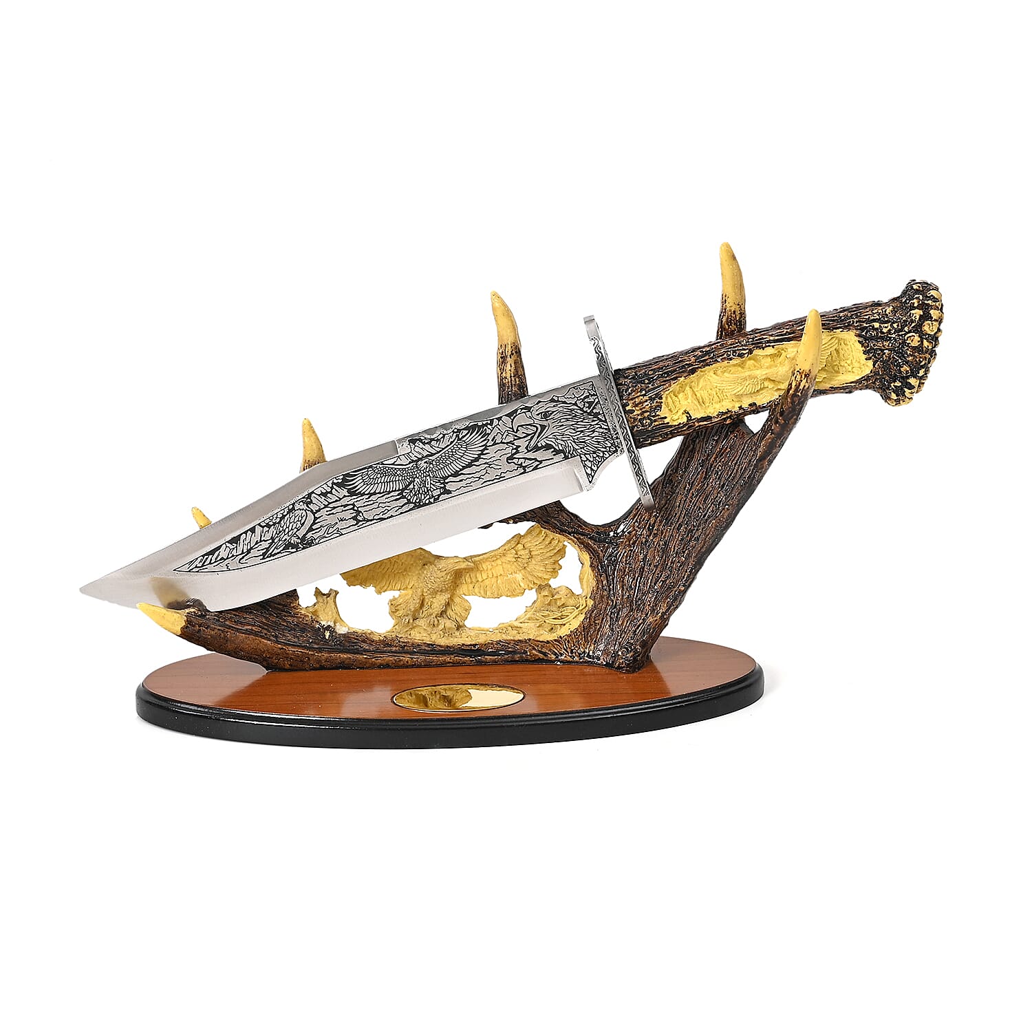 "Knife with holder FL158142E OVERALL 14.96""(38 CM) BLADE9.25""(23.5CM) Include wooden stand"