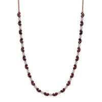 D'Joy Premium Anthill Garnet and White Zircon 11.90 ctw Heart Necklace in 18K Vermeil Rose Gold Over Sterling Silver 18 Inches
