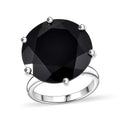 Thai Black Spinel Solitaire Ring in Rhodium Over Sterling Silver (Size 10.0) 25.70 ctw - Sticky add to cart bar