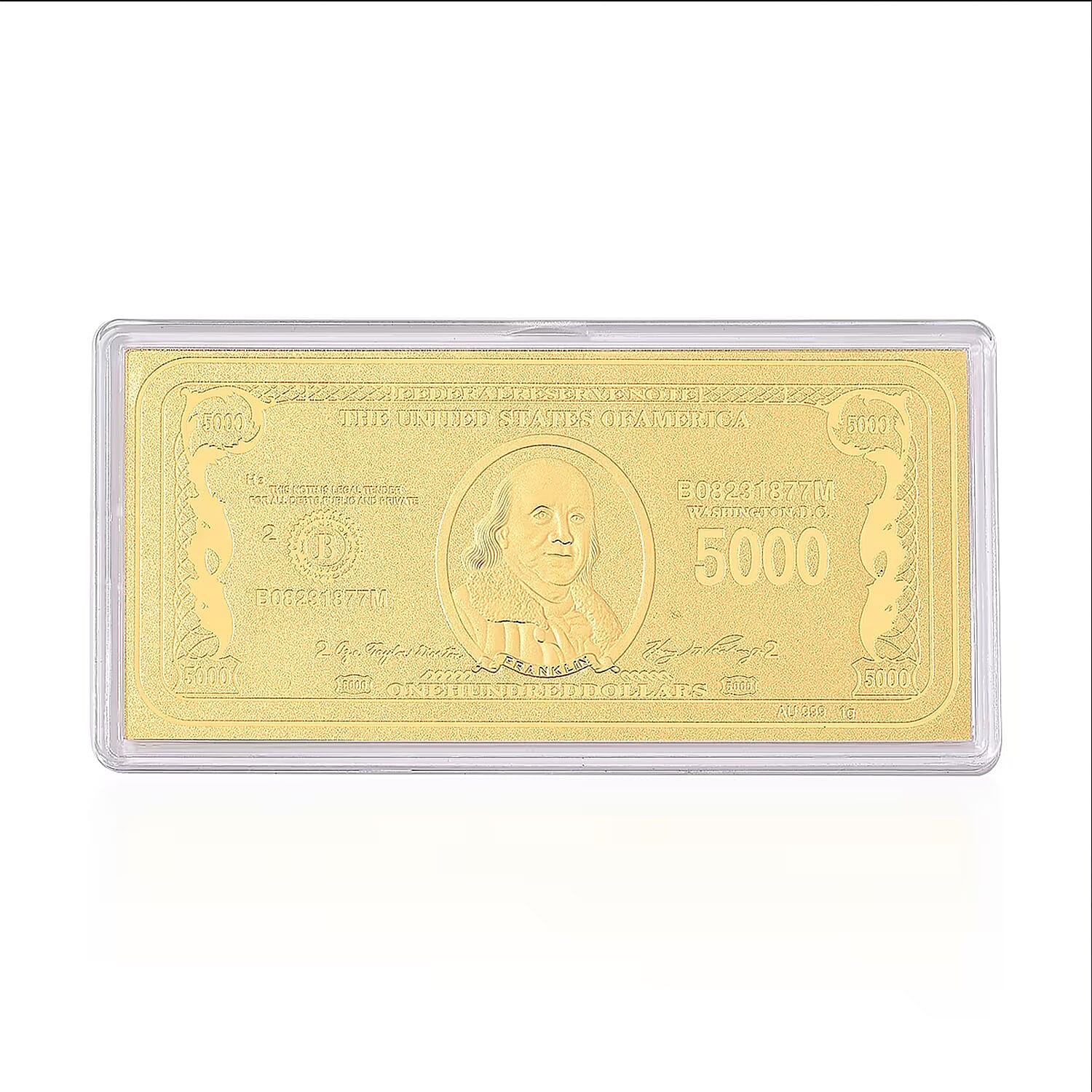 24K Golden Currency of Fortune Emboss Sheet (103x49mm) 1g