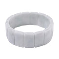Natural Jade 480.00 ctw Cushion Block Stretch Bracelet (8-8.5In) - Sticky add to cart bar