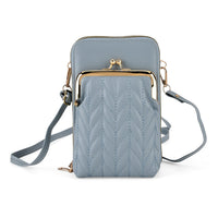 Black Faux Leather Crossbody Cell Phone Bag
