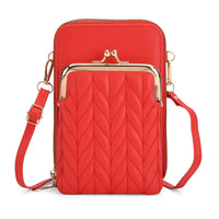 Black Faux Leather Crossbody Cell Phone Bag