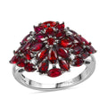 Premium Anthill Garnet, White Zircon Ring in Rhodium Over Sterling Silver (Size 10.0) 2.85 ctw - Sticky add to cart bar