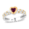 African Ruby (FF) 0.55 ctw Ring in 14K YG and Platinum Over Sterling Silver (Size 11.5) - Sticky add to cart bar