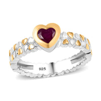 African Ruby (FF) 0.55 ctw Ring in 14K YG and Platinum Over Sterling Silver (Size 11.5)