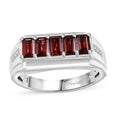 Mozambique Garnet ,  White Zircon  Ring in Rhodium Overlay Sterling Silver 1.96 ctw ,  Silver Wt. 6.29 g - Sticky add to cart bar
