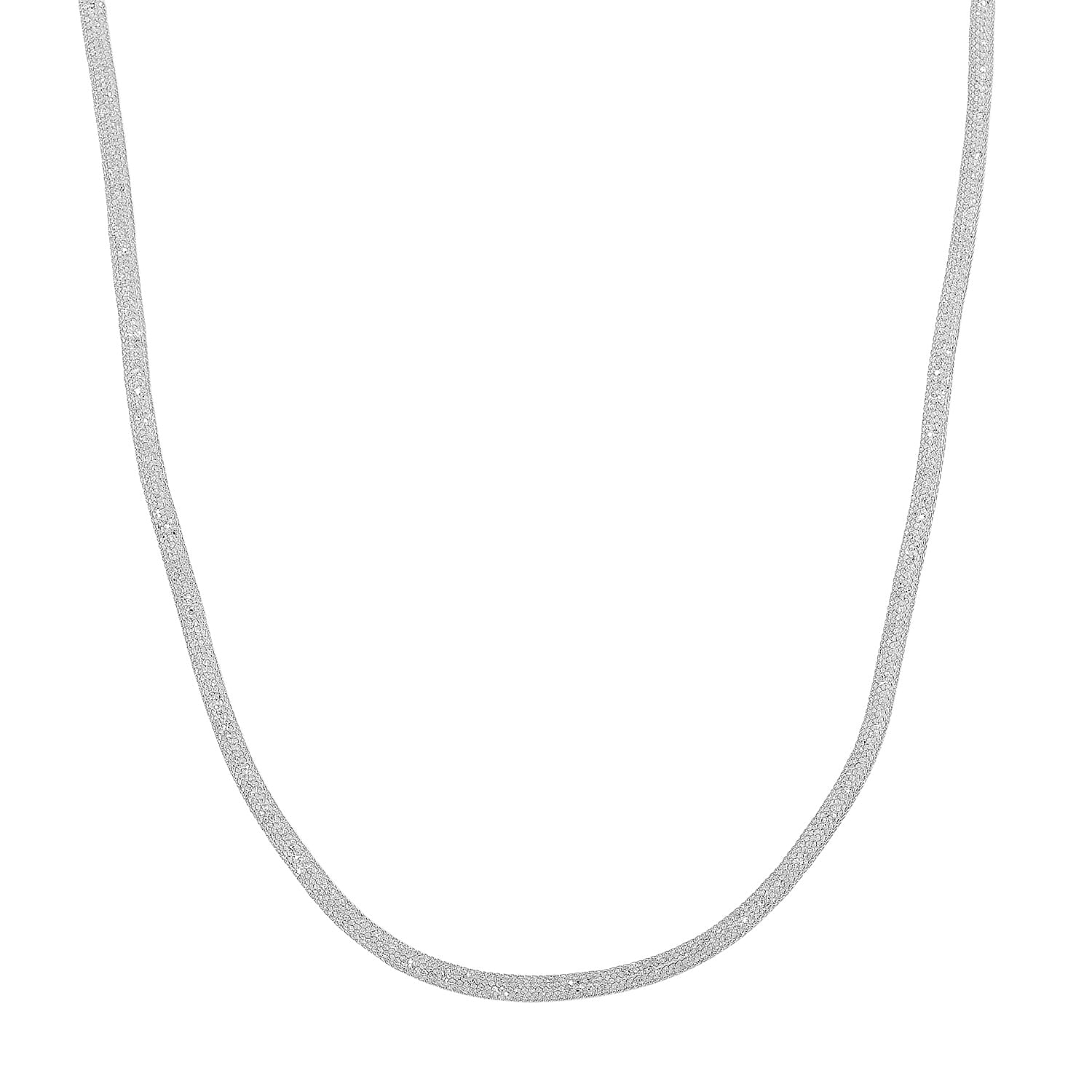Simulated Diamond Necklace in Rhodium Over Sterling Silver 20 Inches