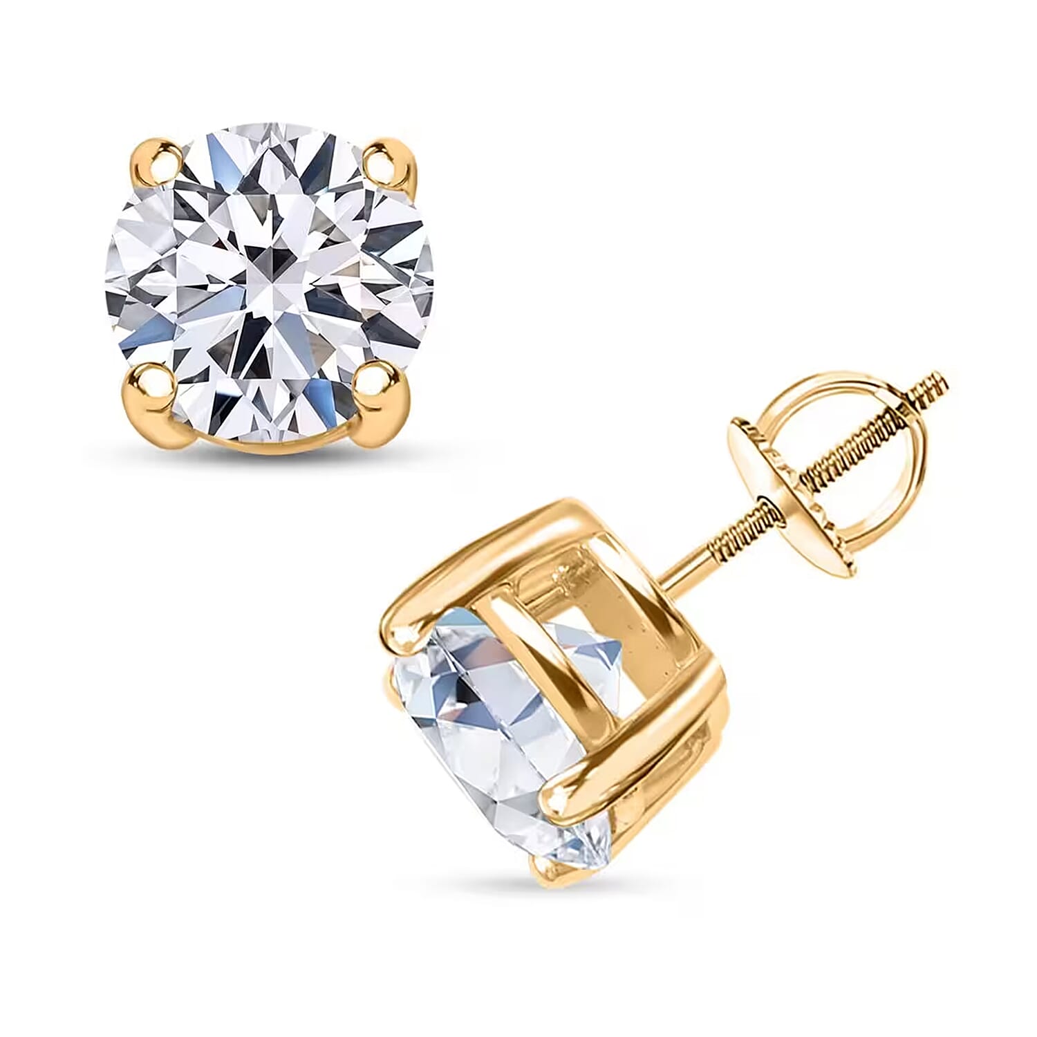 Luxuriant Lab Grown Diamond G VS2 7.00 ctw Earrings in 14K Yellow Gold