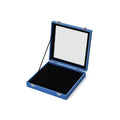 Turquoise Blue Square Velvet Ring Box with Clear Glass Window - Sticky add to cart bar