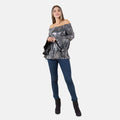 Silver Glitter Jacquard Woven Top S - Sticky add to cart bar