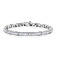 Luxuriant Lab Grown Diamond SI 5.00 ctw Bracelet in 10K White Gold (7.00 In) 11.60 Grams