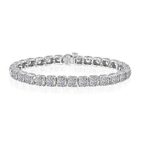 Luxuriant Lab Grown Diamond SI 10.00 ctw Bracelet in 10K White Gold (7.00 In) 12.80 Grams