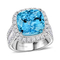 Chairman Vault Certified & Appraised Rhapsody AAAA Santa Maria Aquamarine and E-F VS Diamond 9.20 ctw Ring in 950 Platinum 18.15 Grams - Sticky add to cart bar