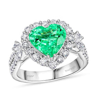 Chairman Vault Certified & Appraised Rhapsody 950 Platinum AAAA Paraiba Tourmaline, Diamond (E-F, VS) (0.95 cts) Ring (Size 7.0) (9.70 g) 3.70 ctw