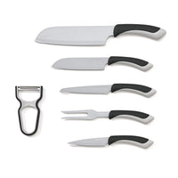 Closeout Symphony Home Set of 6pcs Kitchen Knife with Stainless Steel Blade - White