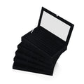 Black 5 Layer Stackable Jewelry Box (9.5"x5.5"x5.5") with 5pcs Anti Tarnish Silver Polishing Clean Cloth (4.3"x2.7") - Sticky add to cart bar