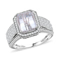 Moissanite 5.00 ctw Ring in Rhodium Over Sterling Silver - Sticky add to cart bar