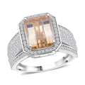 Moissanite 5.00 ctw Ring in Rhodium Over Sterling Silver - Sticky add to cart bar