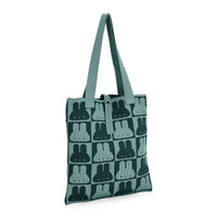 Green and Rabbit Print Polyester Tote Bag
