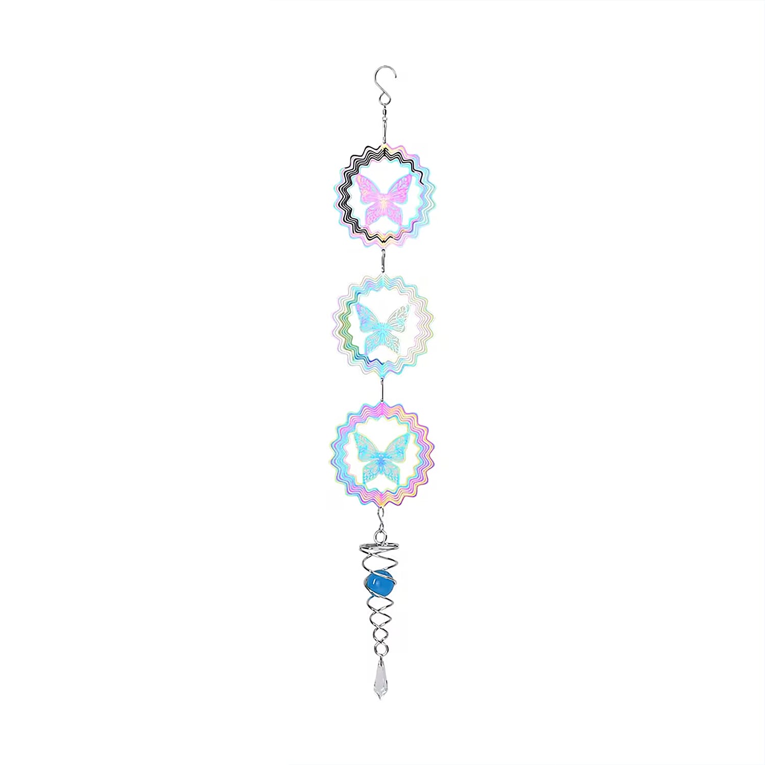 3 Tier Butterfly Shaped Stainless Steel Magic Wind Spinner