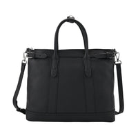 Black Genunie Leather Crossbody Bag (13"x4.33"x11.02") with Adjustable Shoulder Strap