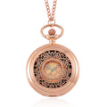Strada Japanese Movement Flower Pattern Pocket Watch with Chain (31 Inches) in Silvertone (46.4mm) - Sticky add to cart bar