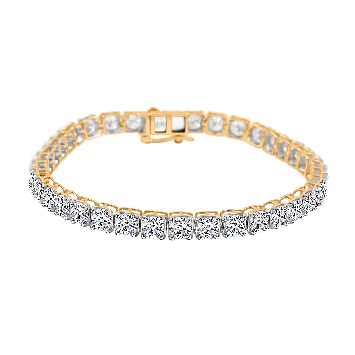 Luxuriant Lab Grown Diamond G VS 10.00 ctw Bracelet in 14K Yellow Gold (7.00 In) 9.25 Grams