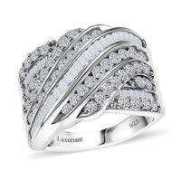 TLV Luxuriant Lab Grown Diamond (G-H, SI) Fluid Wave Ring in 18K Vermeil YG Over Sterling Silver (Size 10.0) 1.80 ctw