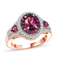D'Joy Radiant Ember Garnet, White Zircon Ring in 18K Vermeil RG Over Sterling Silver (Size 10.0) 2.35 ctw - Sticky add to cart bar