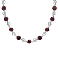 Karis Mozambique Garnet 12.15 ctw Heart Necklace in Platinum Bond and Stainless Steel 18 Inches - Sticky add to cart bar