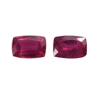 Premium Niassa Ruby (FF) Set of 2 (Cush 6x4mm) 1.23 ctw Loose Gemstone