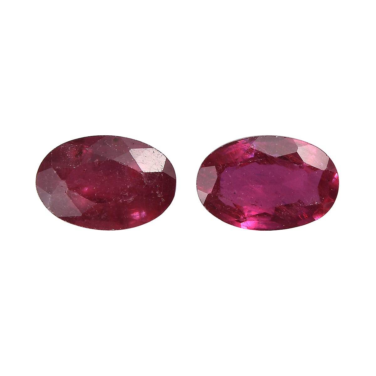Premium Niassa Ruby (FF) Set of 2 (Ovl 6x4mm) 1.16 ctw Loose Gemstone